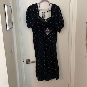 AvaViv smocked black dress with pockets
